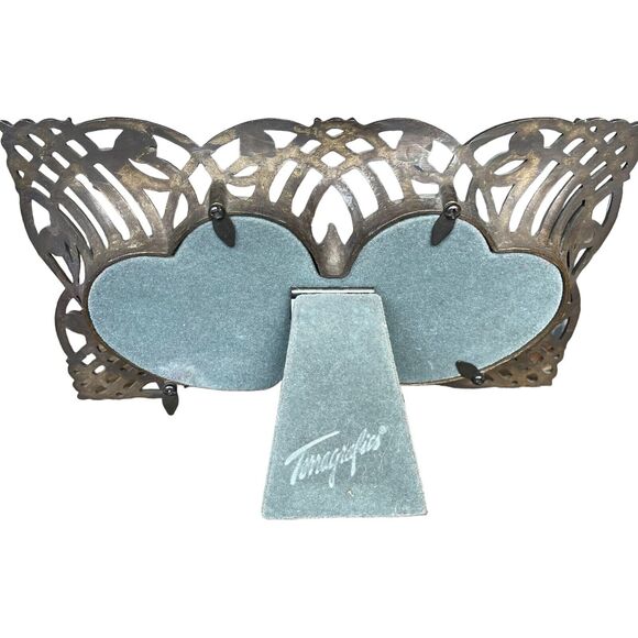Vintage Terragrafics Double Heart Picture Frame Metal Wedding Mother's Day Gift - Picture 5 of 6